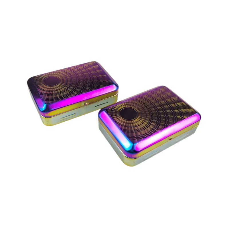 Ultra thin luxury metal cigarette box gradient color 20pcs waterproof and moisture-proof cigarette box
