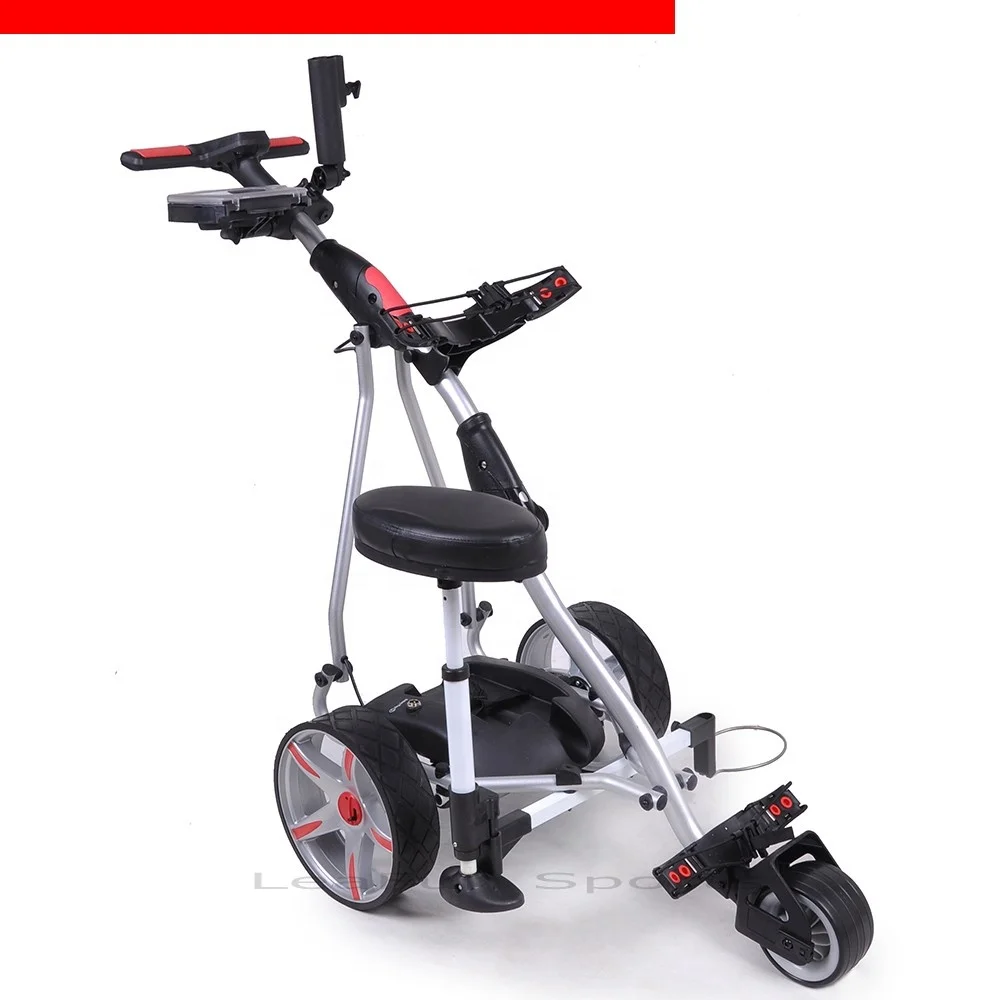 Электрическая тележка для гольфа с усовершенствованной батареей с 18 -36 отверстиями и функцией автоматического расстояния, водонепроницаемая система с бесплатными колесами