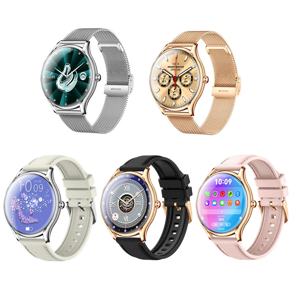 Eseed Fashion Elegant Thin QS36 Ladies Smart Watch 1.43' AMOLED Screen Smartwatch with BT Call Heart Rate Monitor for Women