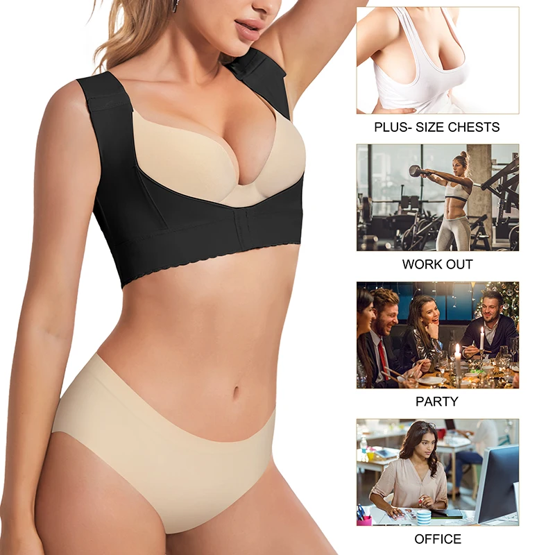 Women Shapewear Posture Corrector Shaper Tops Adjustable Wide Shoulder Chest Brace UP Body Shaper
