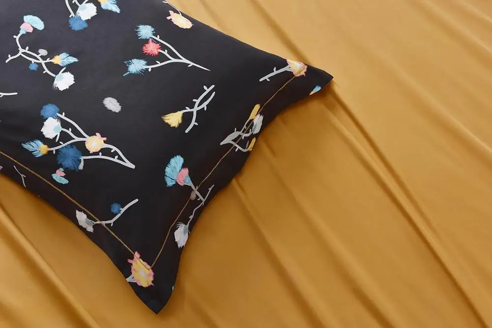 
Super hot sale 100% cotton 60s sateen painting art flower style luxury bedding sets bed linen bed sheet sets 