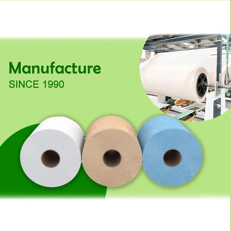 OEM factory one-hand paper tray custom disposable hand roll paper logo bulk paper hand-towels blue