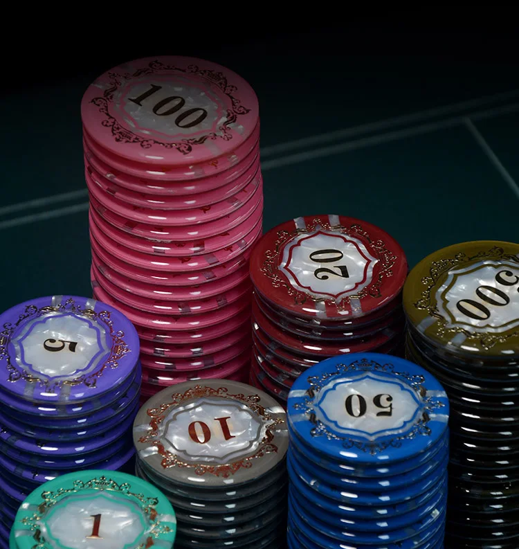 OEM Custom Multi-layer Printing Marble Texture Crystal Chips New Color System Multiple Denominations