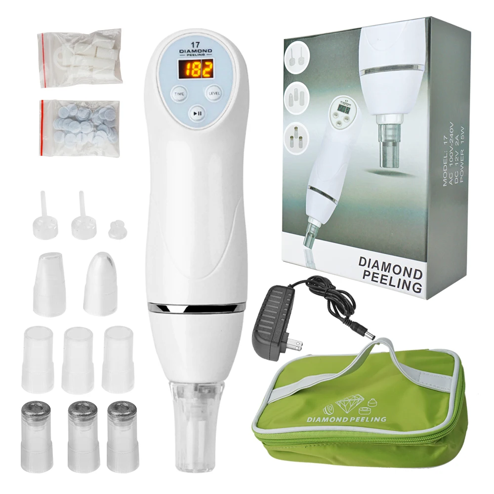 2 In 1 Electric Professional Diamond Microdermabrasion Machine Facial Pore Cleanser Vacuum Blackhead Remover Beauty Device
