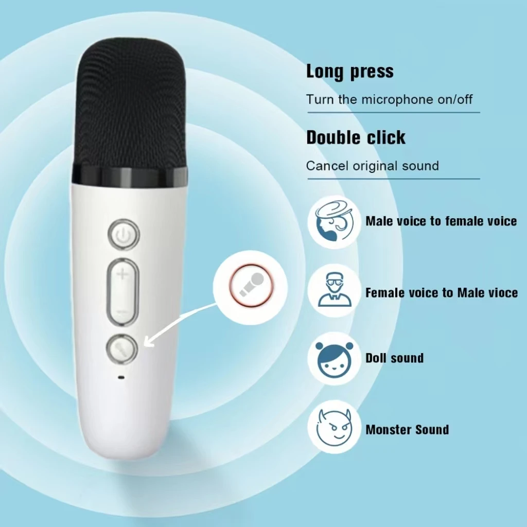 New For Singing Portable Smart Wireless Bluetooth RGB Light Speaker Home Theater Karaoke Wireless Microphone Speaker Bt Speaker