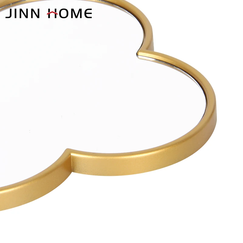 Роскошные Дизайнерские зеркала Jinnhome с золотым клевером набор из 5 декоративных зеркал для украшения стен декор квартиры искусство металлической цепочкой
