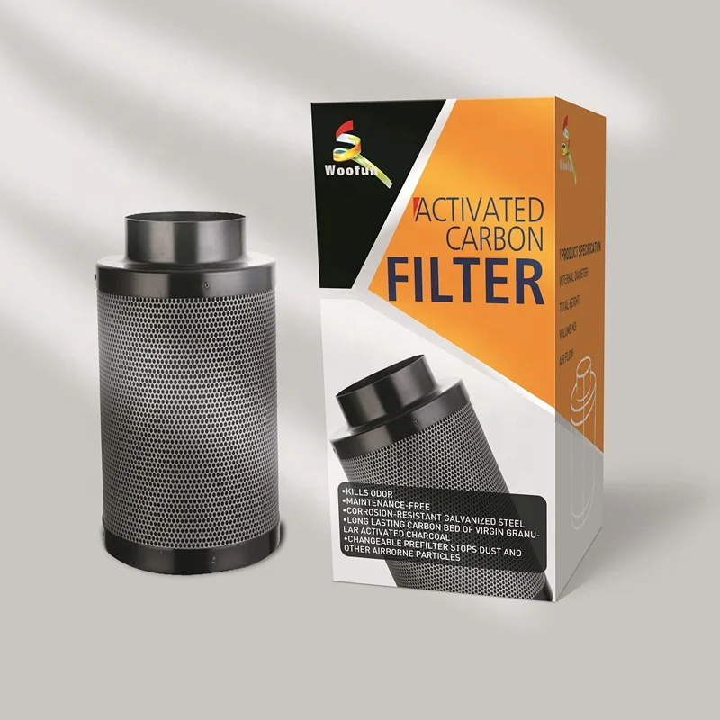 Hydroponic ventilation kit carbon filter for inline fan/air duct