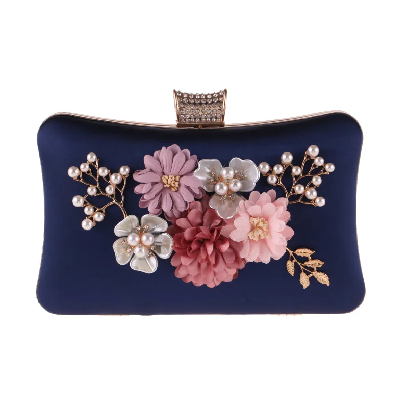 ODM OEM 2023 Pearl Flower clip bag Vintage One Shoulder clutch bag evening bags