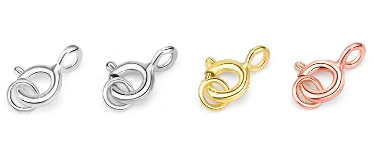 925 Sterling Silver Clasp Spring Buckle Leather Cord End Clasp For Rope Necklace Jewelry Making