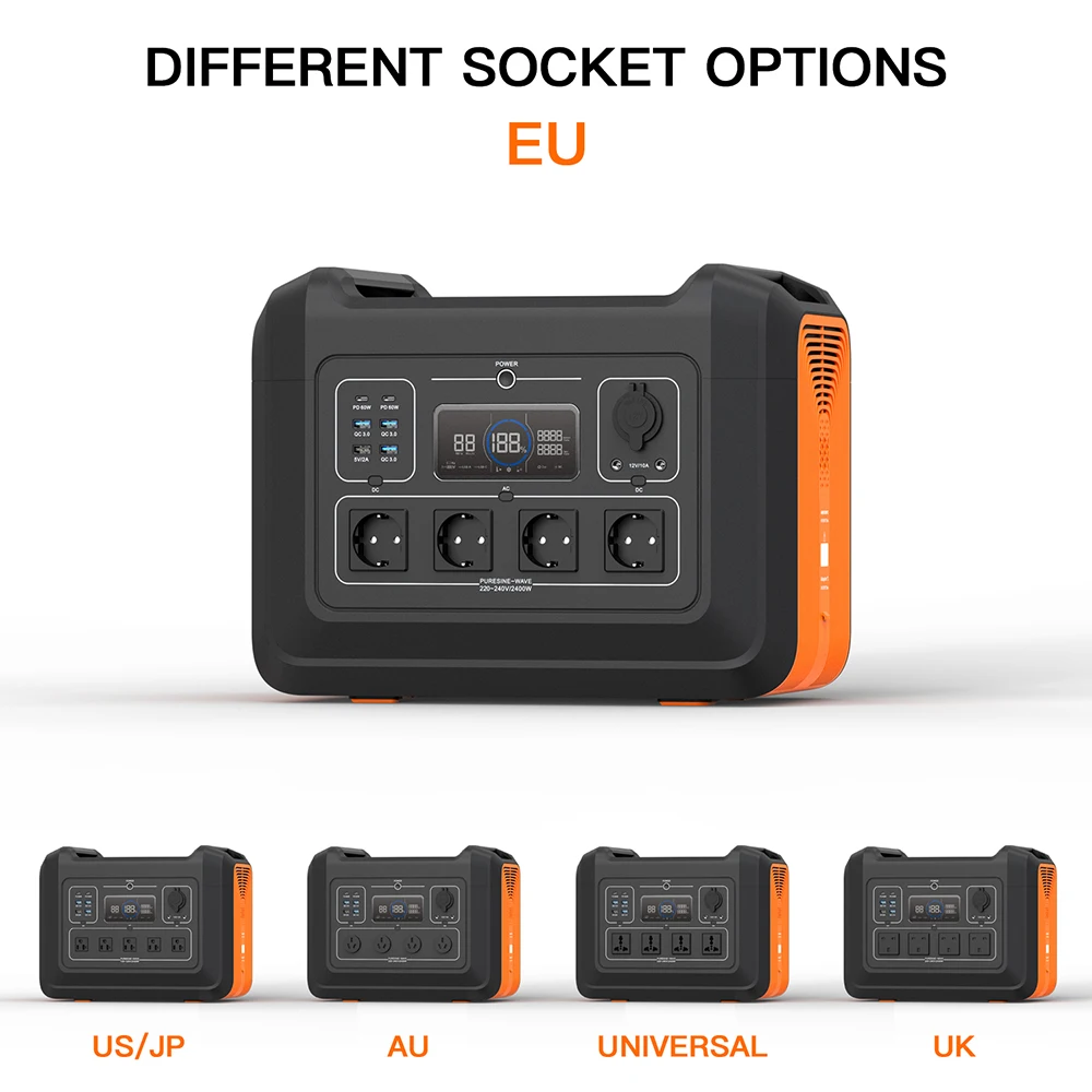 Souop 2400W Powerstation LiFePO4 солнечный генератор 230V штепсельная вилка европейского стандарта портативная электростанция для аварийной