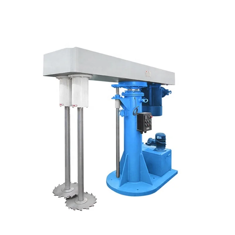 Liquid and solid double shaft disperser and  industrial paint mixer