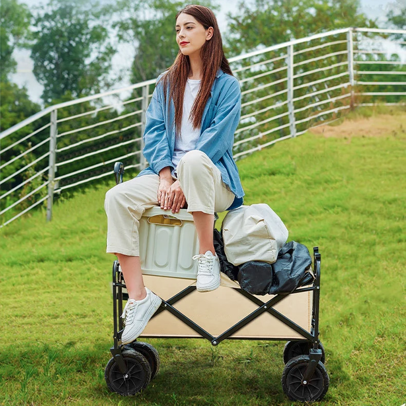 Lightweight Portable Small Foldable Beach Trolleys Stroller Collapsible Folding Wagon Cart