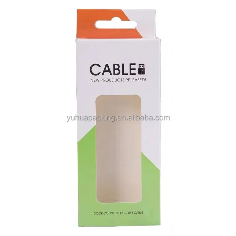 custom logo printed cell phone case packaging box with a hanging hook Mobile phone box with see-through window packaging box