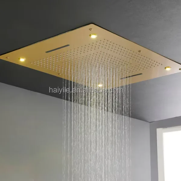 31.5 * 23.5 inch  Ceiling Mounted LED Big Head Shower  Bathtub Mixer Shower System Thermostatic Concealed Bathroom Shower Set