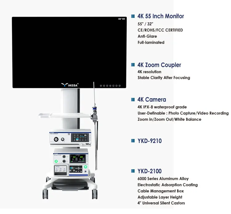 Manufacture Kidney Laparoscopy Machine Set IKEDA Endoscopy System