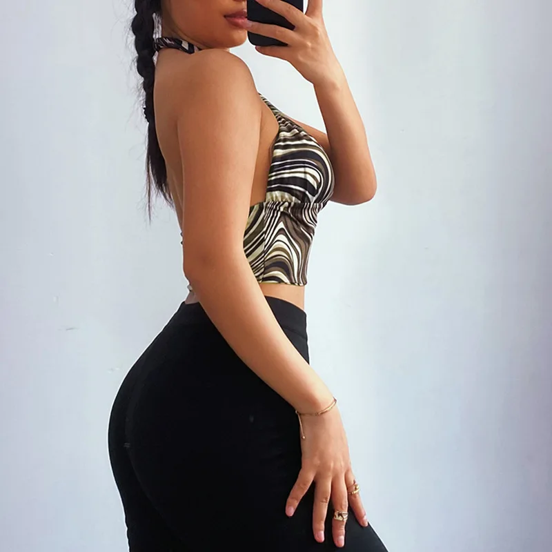 T3021 Trendy And Elegant Women Casual Party Club Top Backless Modern Design Blouse Crop Top Sexy