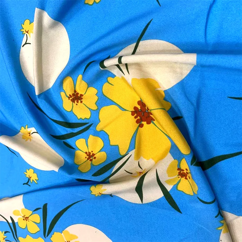Woven 100% Polyester Fabric Satin Silk Printed Fabric For Skirt
