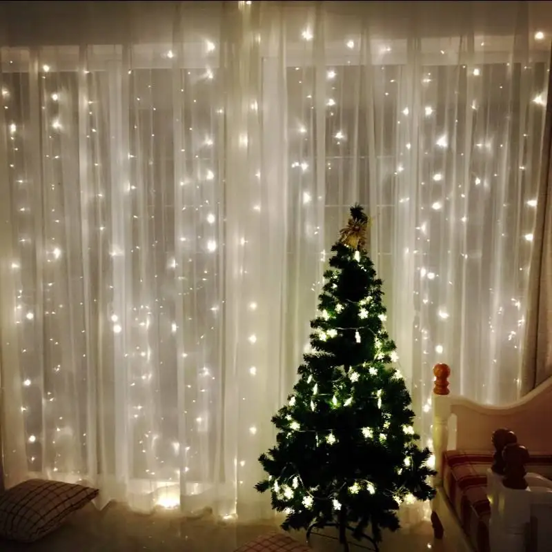 300 LED Window Curtain Lcicle Lights String Fairy Light Wedding Party Home Garden Decorations