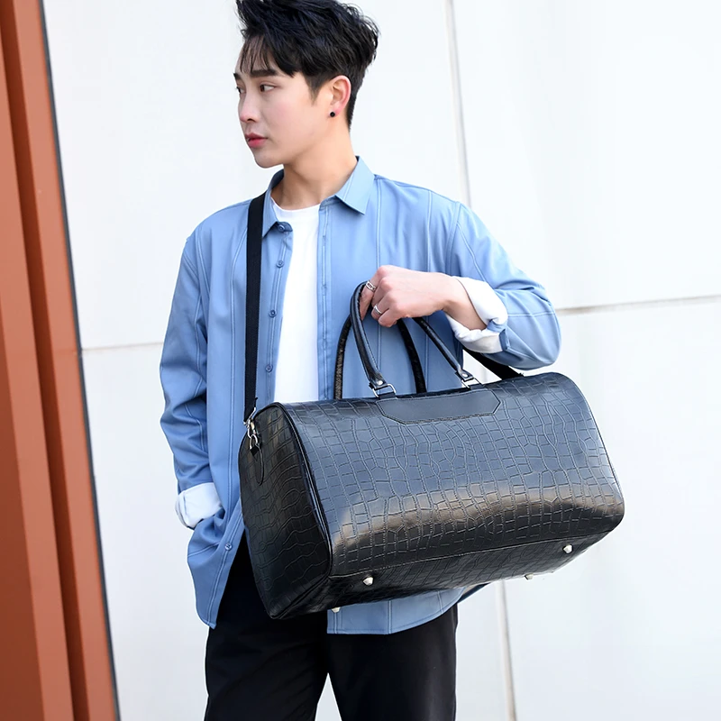 Экологичная мужская кожаная Водонепроницаемая Дорожная сумка из искусственной кожи