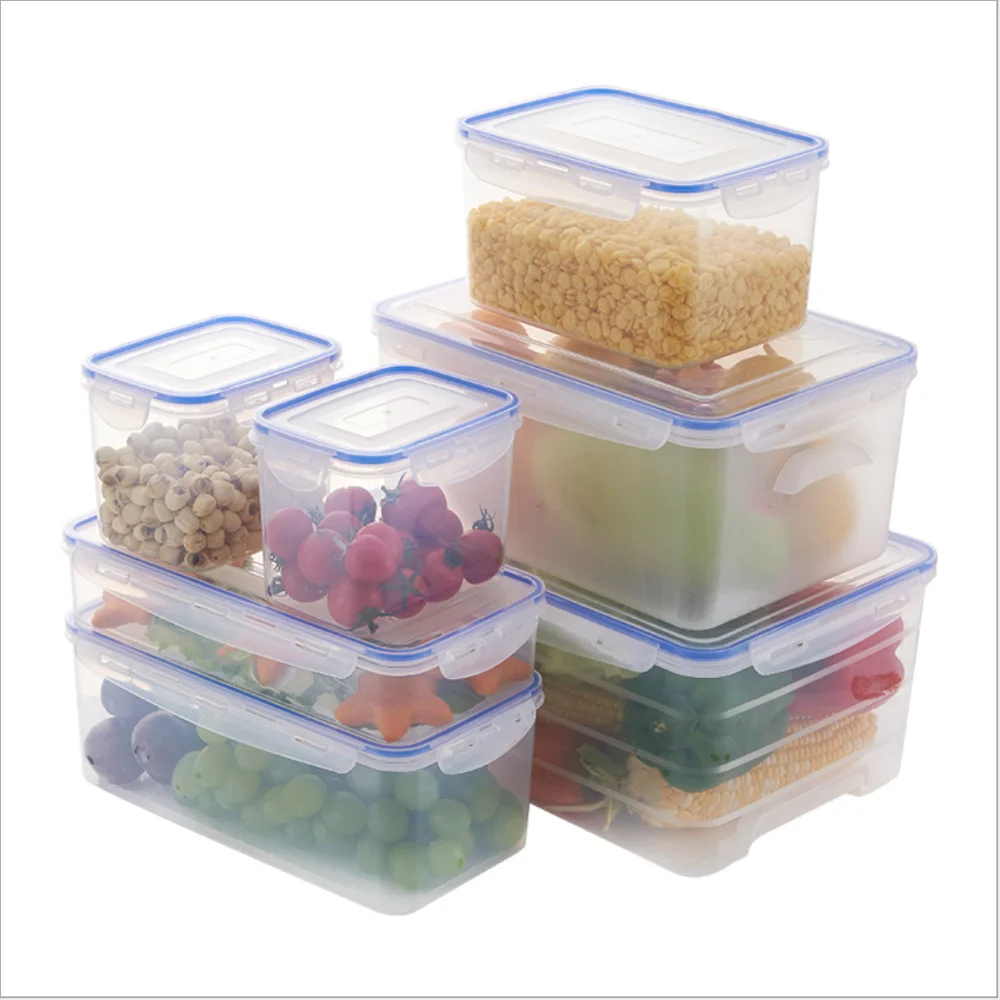 Fullstar plastic Food Storage Box with Lids and Airtight Leak Proof Easy Snap Lock and BPA Free Clear Plastic Container Set