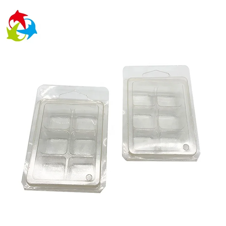 
Rectangle clear cheap wax tart clamshell packaging 