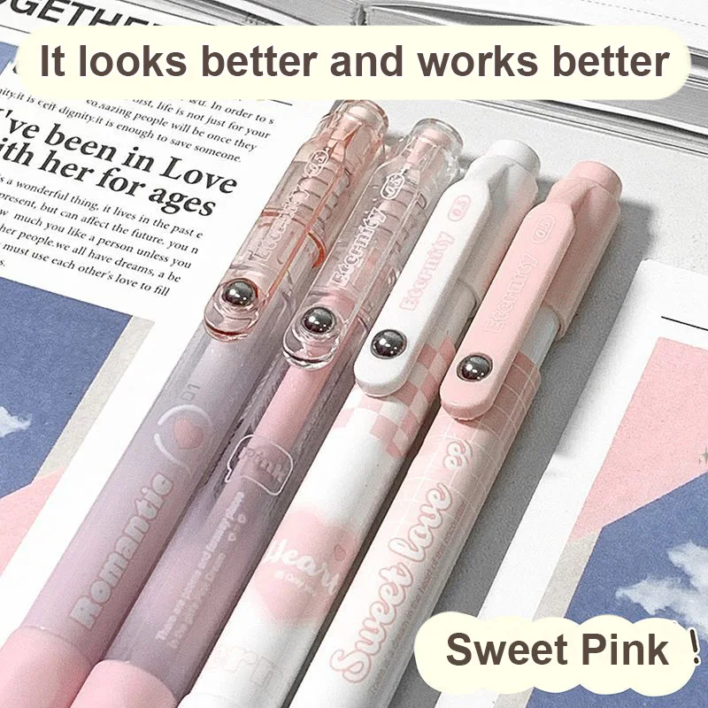 Low Price Wholesale  INS Style  Gel Ink Pens 0.5mm 4 pcs  Fine Point Black Color Pen Ink Pen Set