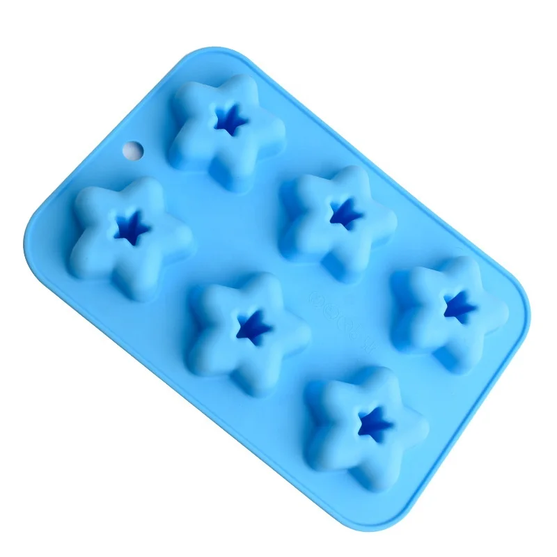 hot selling 2023 new design star shaped cake mold non stick ice grid candy donut chocolate silicone mold cake baking mold