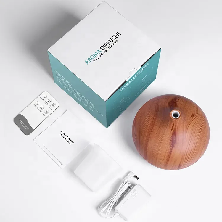 Ultrasonic Air Humidifier 500ml Cool Mist Humidifier Diffuser Essential Oil Aroma Diffuser English 7 Colors Changing LED Light