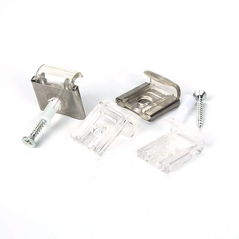Customized packing  wholesale ABS plastic Screws &anchor steel Mirror Holder Clip Kit