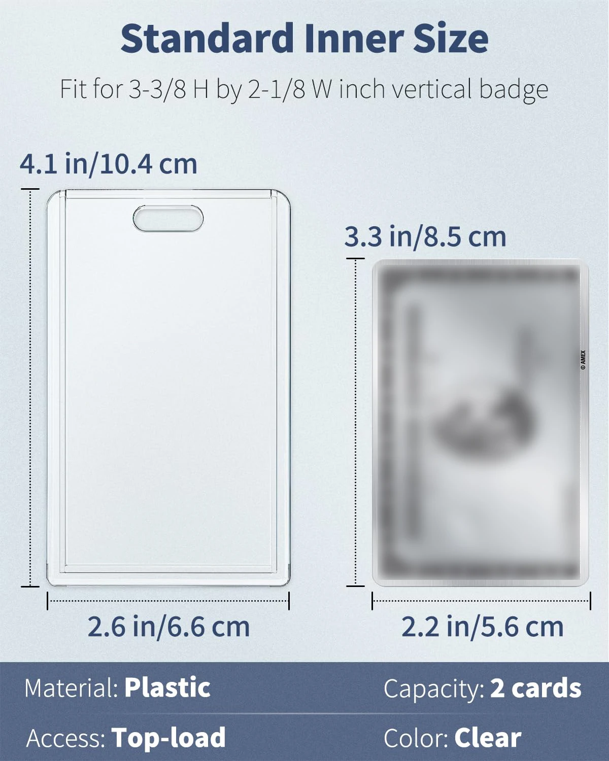 Sliding Badge Holder Clear Card Case Hard Plastic Card Protector Pouch For Office School Id Credit Card Driver License Pass