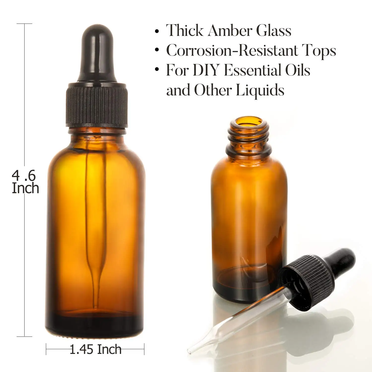 Glass Dropper Bottle Amber Glass Bottles Empty 30ml Eye Dropper Bottles for Essential