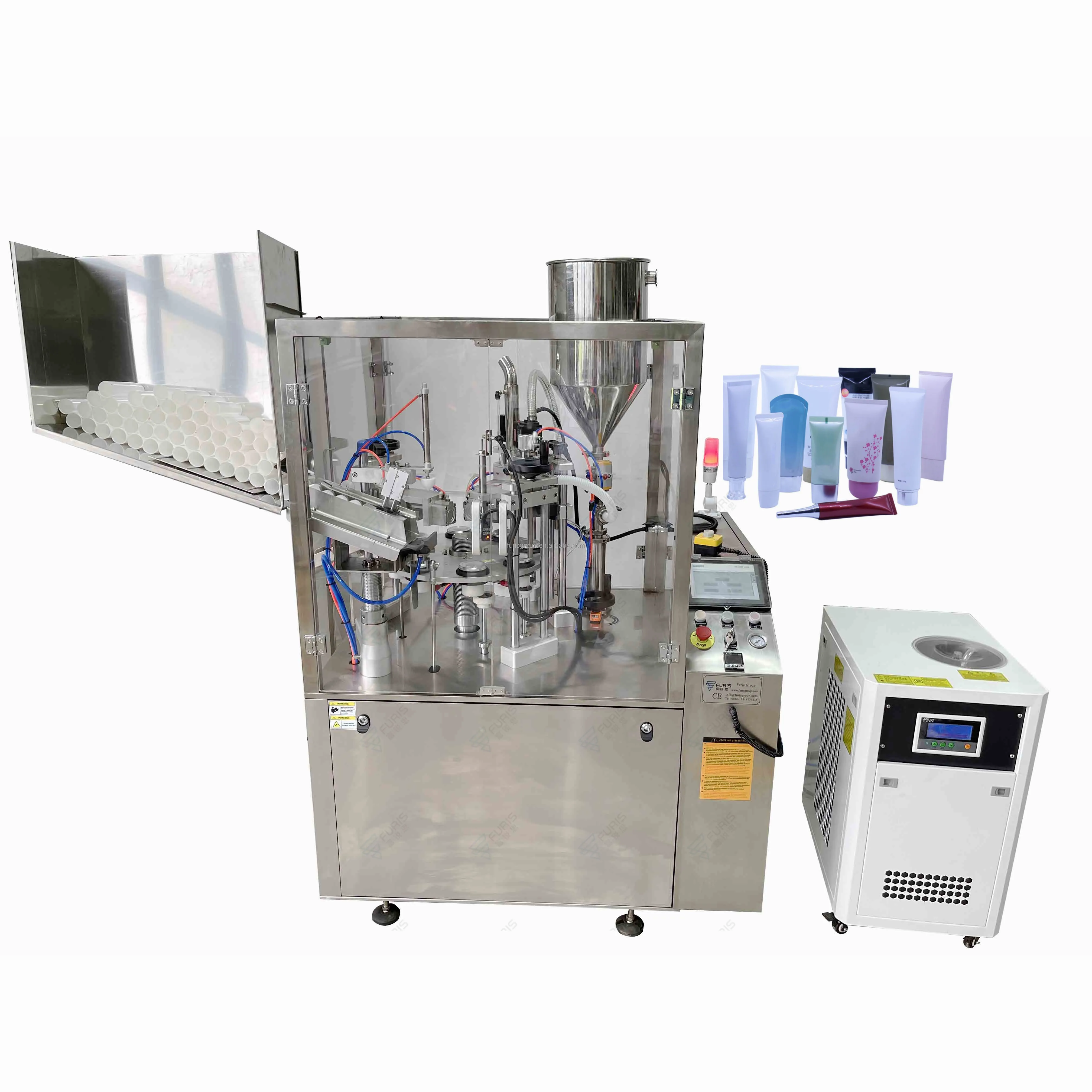 China High Speed Semi Full Automatic Cream Lotion Soft Alu Plastic Tube Filling And Sealing Machine Capacity 80 pcs per min near