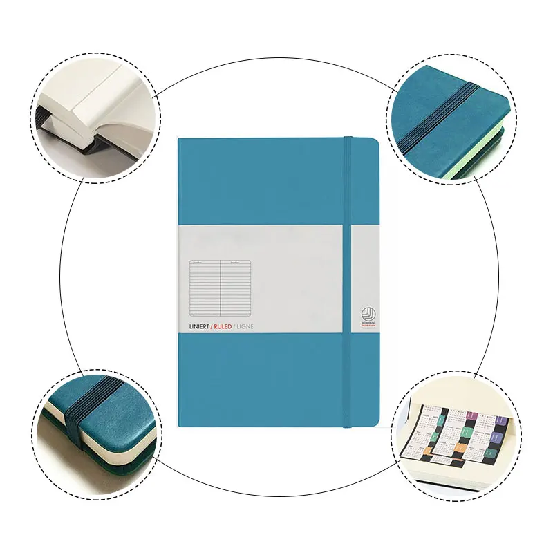 Custom 365 Pages Soft Cover Leather A5  Notebook Journal