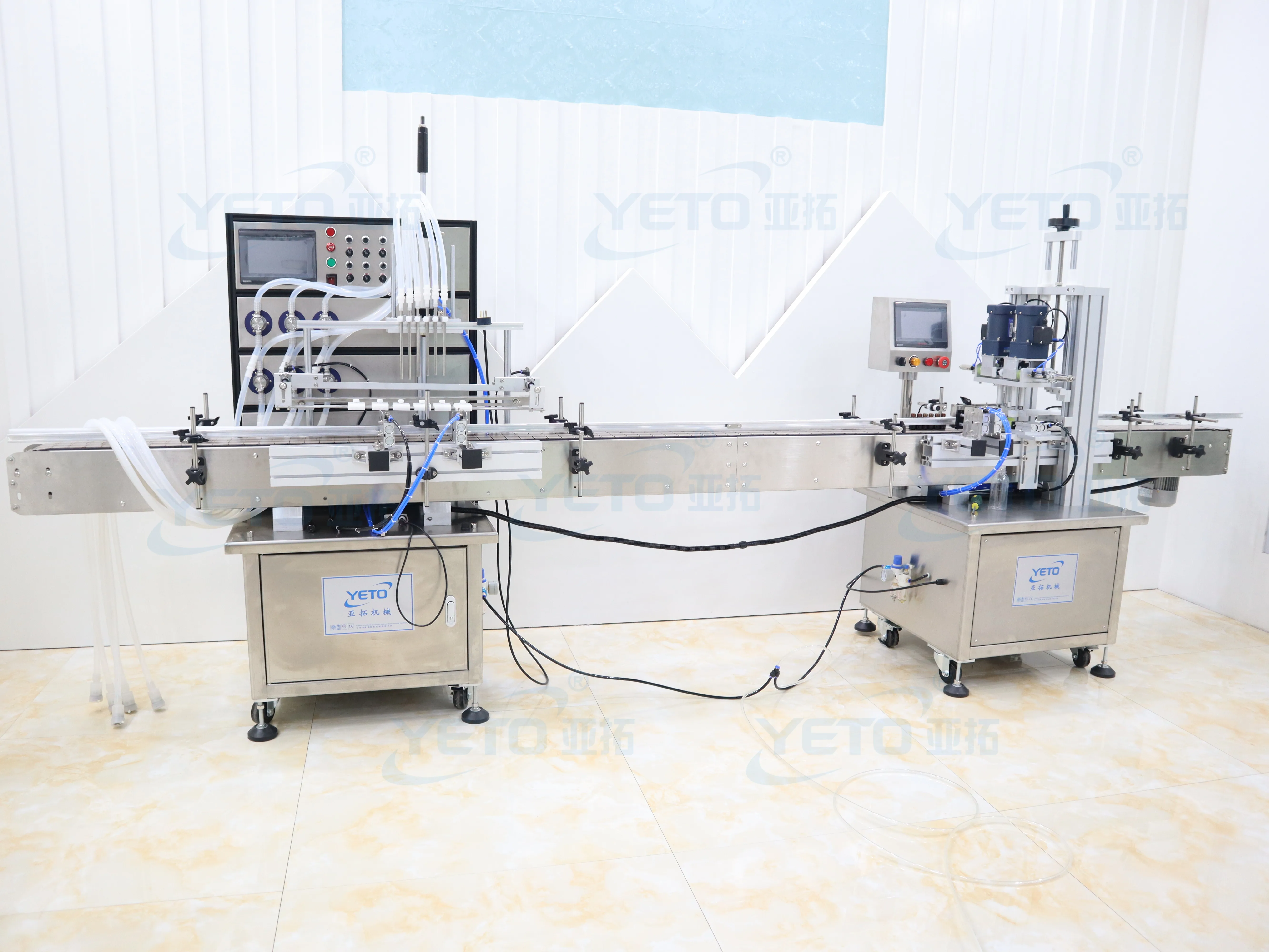 YETO-50-500ml Automatic Liquid Filling Capping Machine Toner Juice Bottle Filler Capper Sealing Packing Line Cosmetic serum