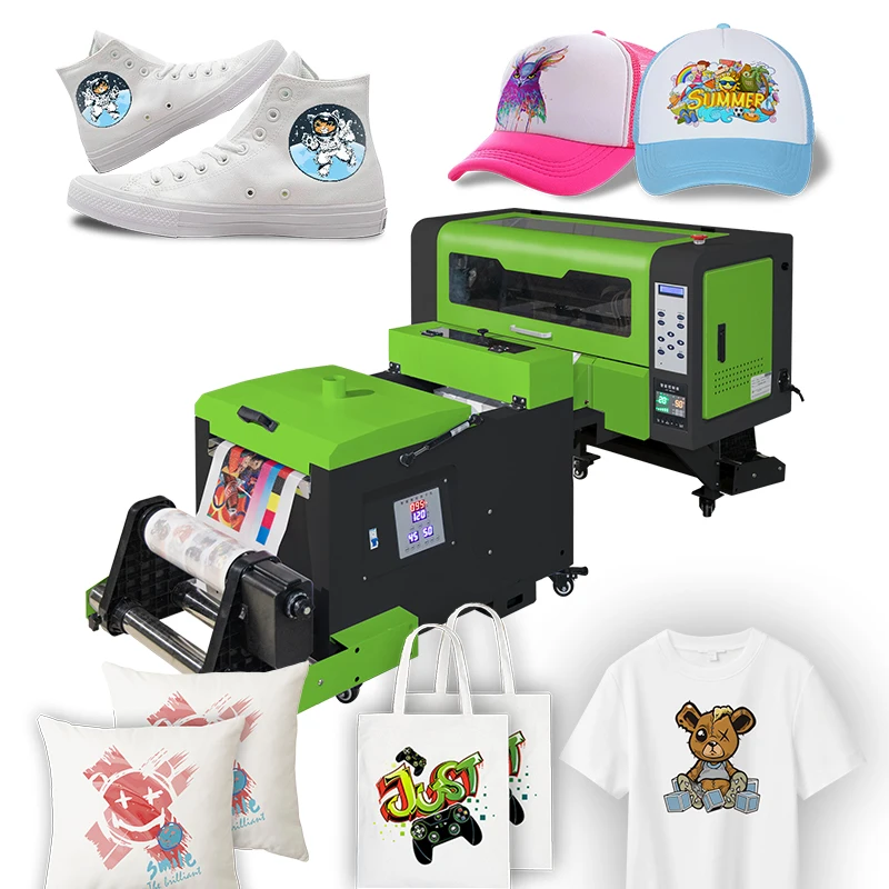 Pet Film DTF T-shirt Printer Dual Head 60cm Dtf Shaking Powder Heat Press Machine Digital t Shirt