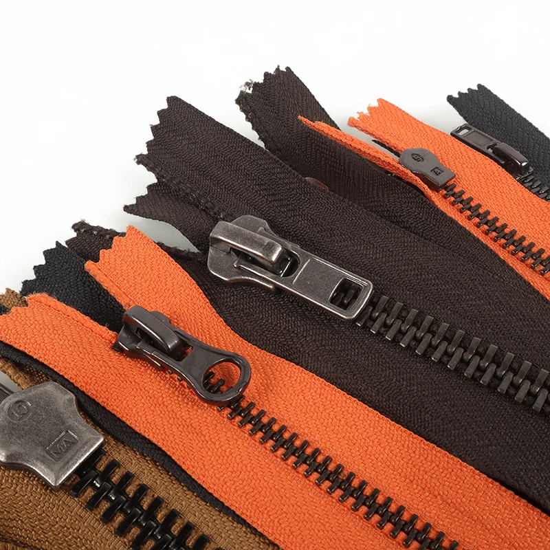 Custom Zippers 5# Fermeture Eclair Open End Silver Gold Gun Black Cremallera Metal Zipper Tape