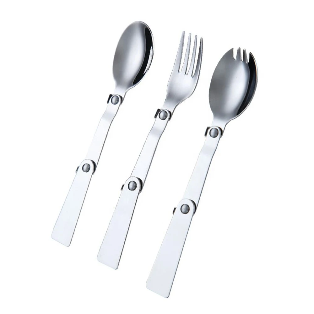 New Outdoor Titanium Knife Fork And Spoon Camping Simple Folding,Cutlery Portable Set Picnic Fruit Fork Soup Spoon/
