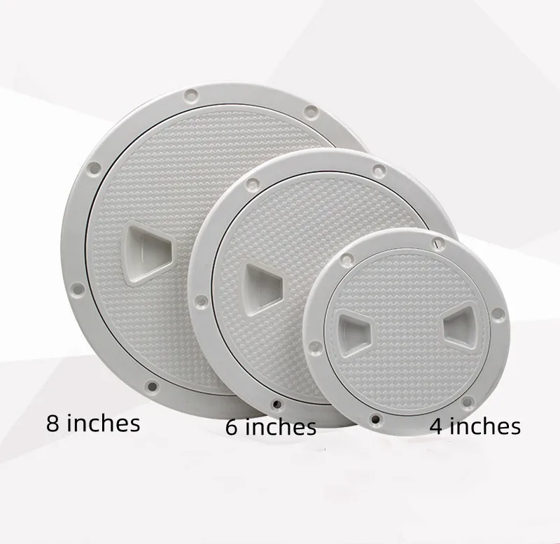 4/6/8 inch White Circular Non-slip Inspection Hatch Deck Plate Hatch Cover with Detachable Rugged Center
