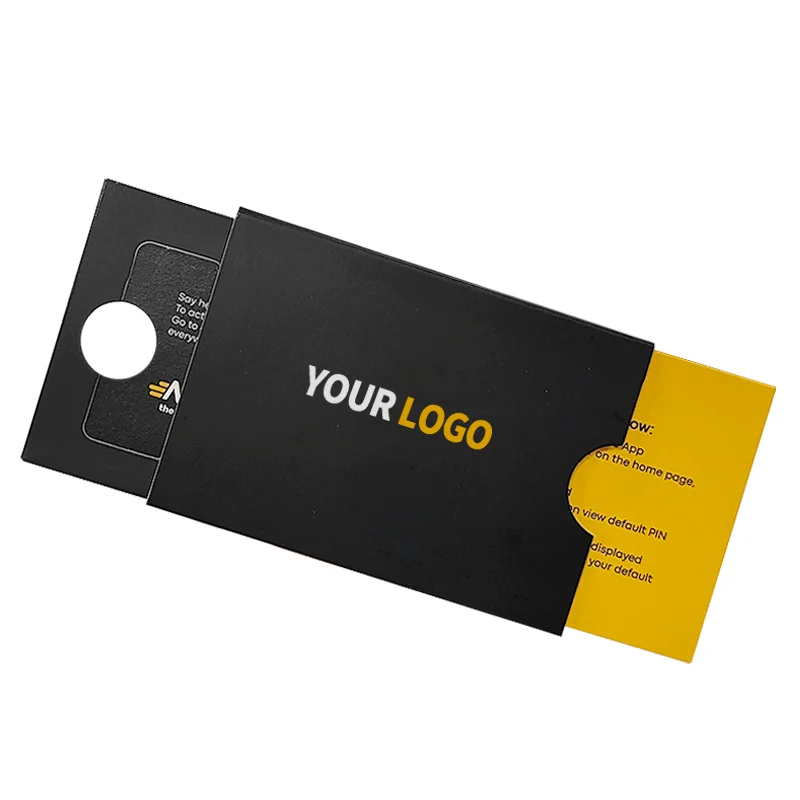 Black Sleeve Double Pulling Credit Card Gift Box Business VIP Cardboard Sliding Envelope Credit Card Packaging