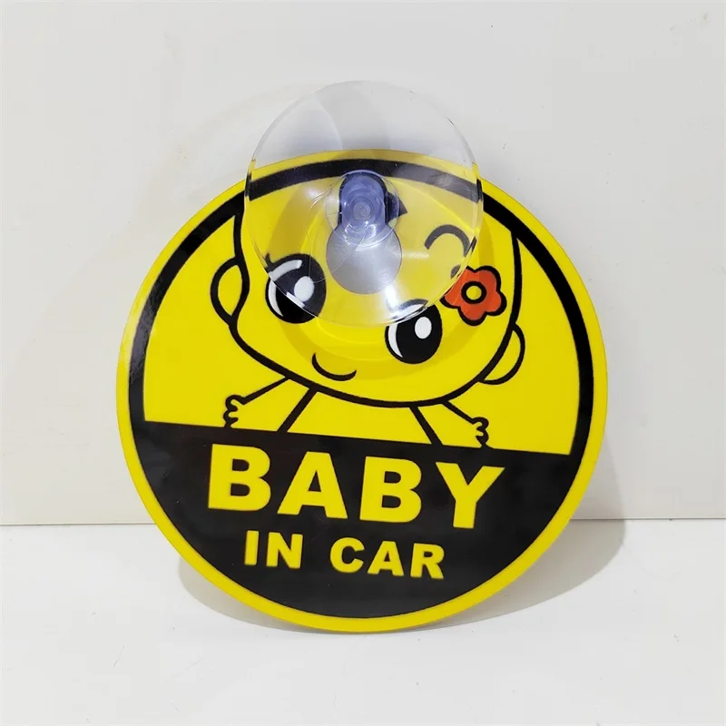 sublimation blank round shape MDF Warning Signs with Suction Cups car sign