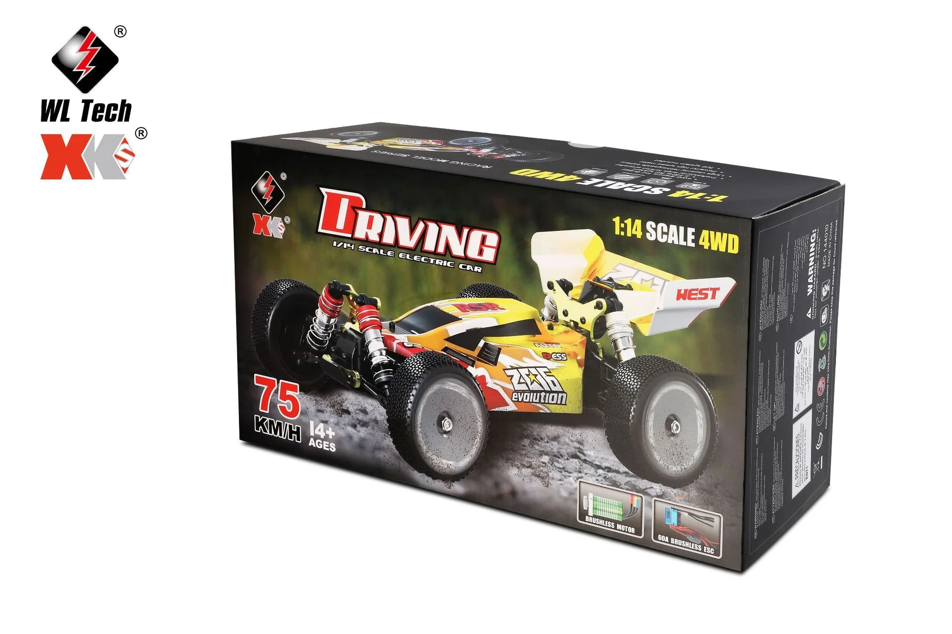 WLtoys 144010 1:14 Scale Rc car brushless 4WD Electr racing car 75 km speed Drift rc car for adults with high speed