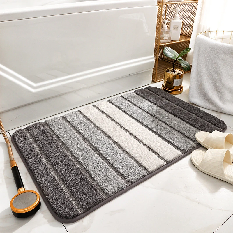 Cross-border simple striped floor mats are easy to take care of Carpets bathrooms non-slip absorbent mats