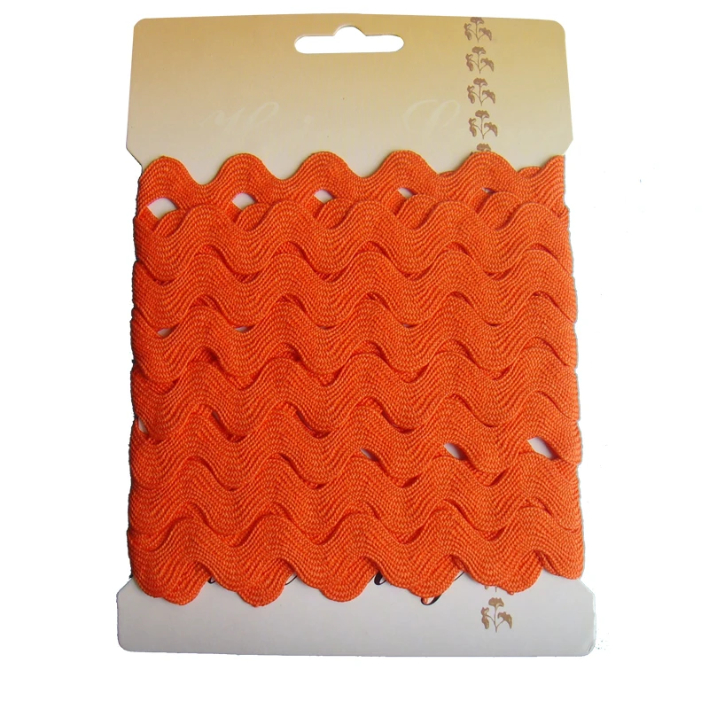 custom 10 mm 12 mm  polyester braided zigzag wave Lace Trim metallic  Ric Rac ribbon trim for decor