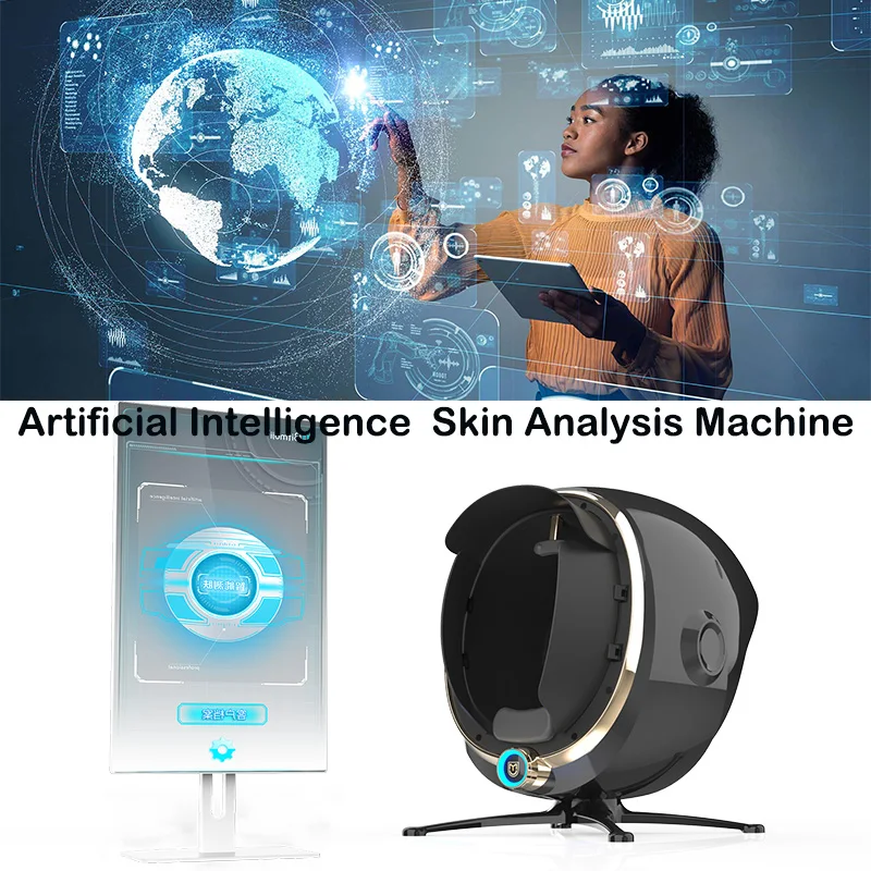 Portable 8 Spectrum Face Camera Skin Analyzer 3D Test Facial Scanner Machine 21.5 inch Screen Face Analysis Monitor Device