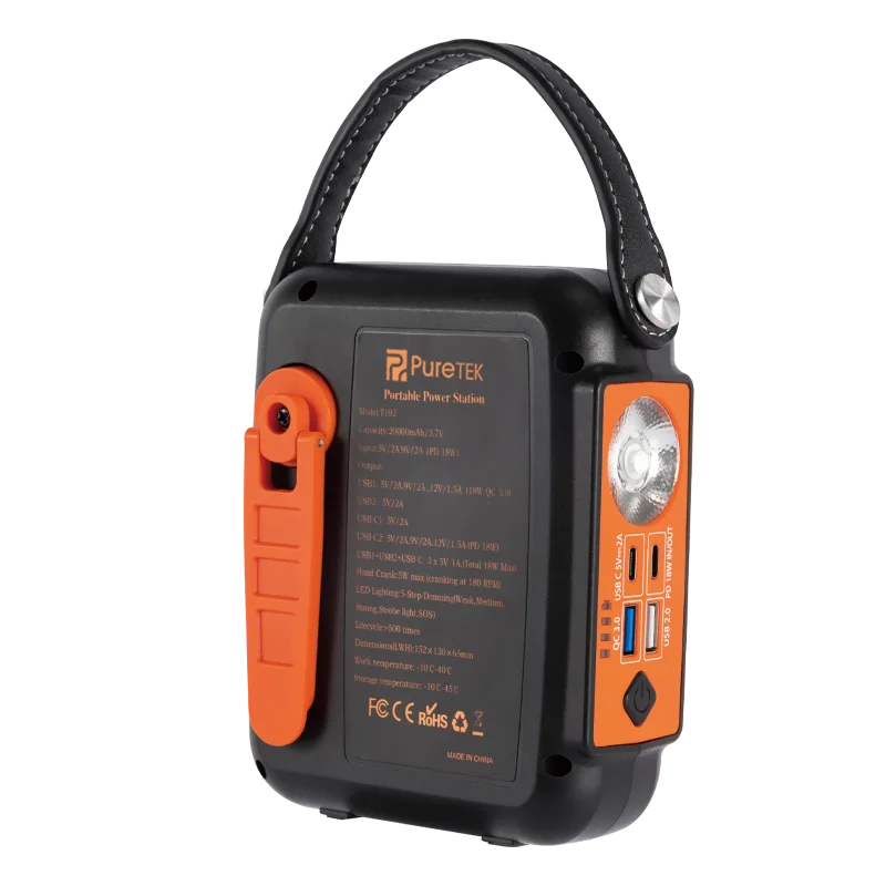 Led Portable Hand Cranked Outdoor Flashlight Rechargeable Folding Charger With Flashlight