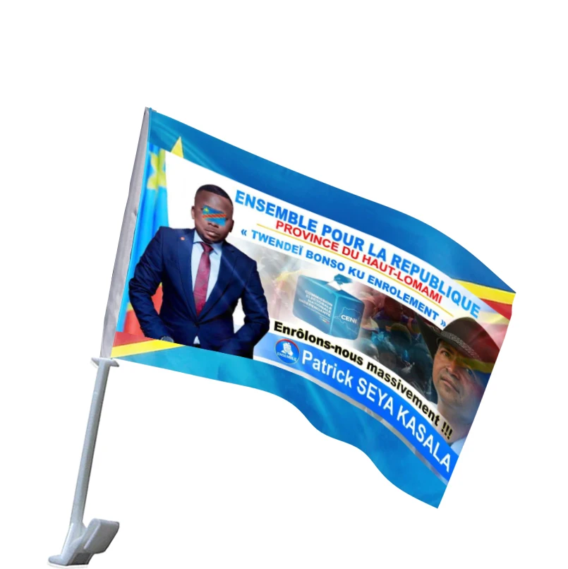 Huiyi Congo campaign 2023 advertisement items DRC mini flags custom congo hand wave flag