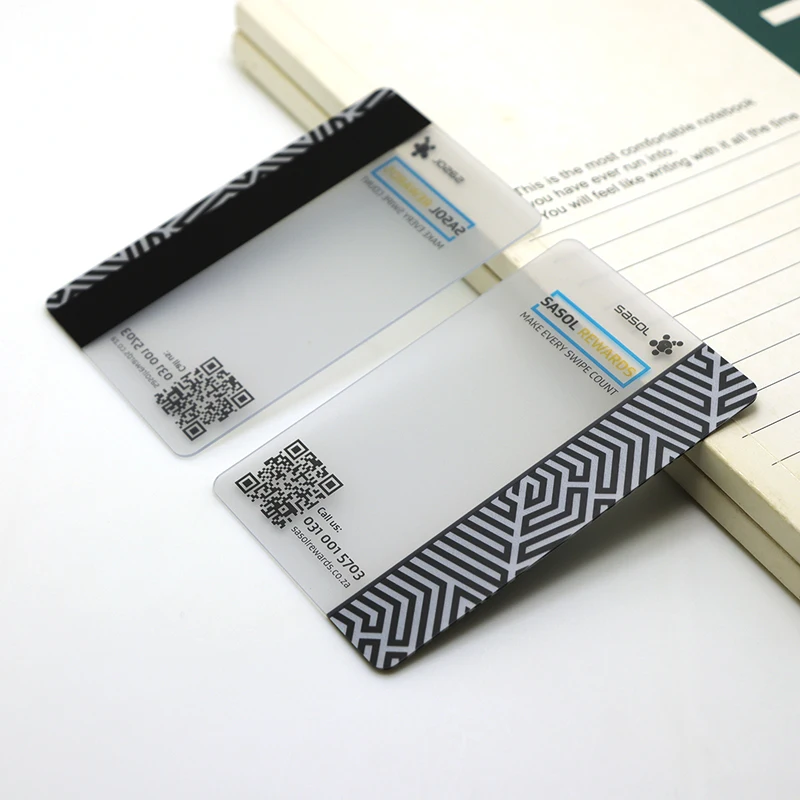 Индивидуальная магнитная полоса QR-код печатные прозрачные пластиковые карты