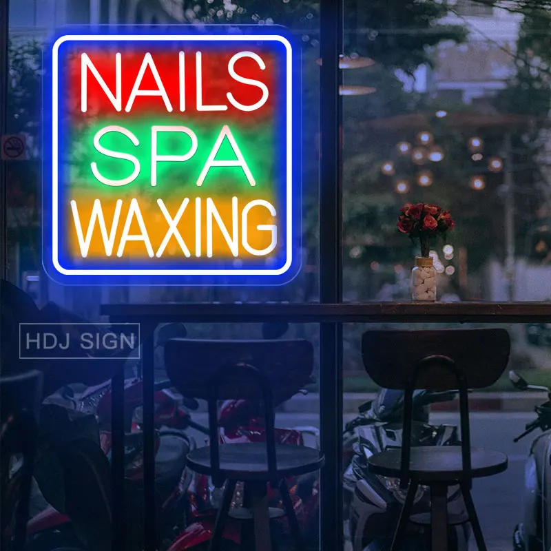 Custom Nail Salon Neon Sign For Business SPA WAXING Shop Hairdresser Room Decoration Shop Logo Nail Neons Sign Gift