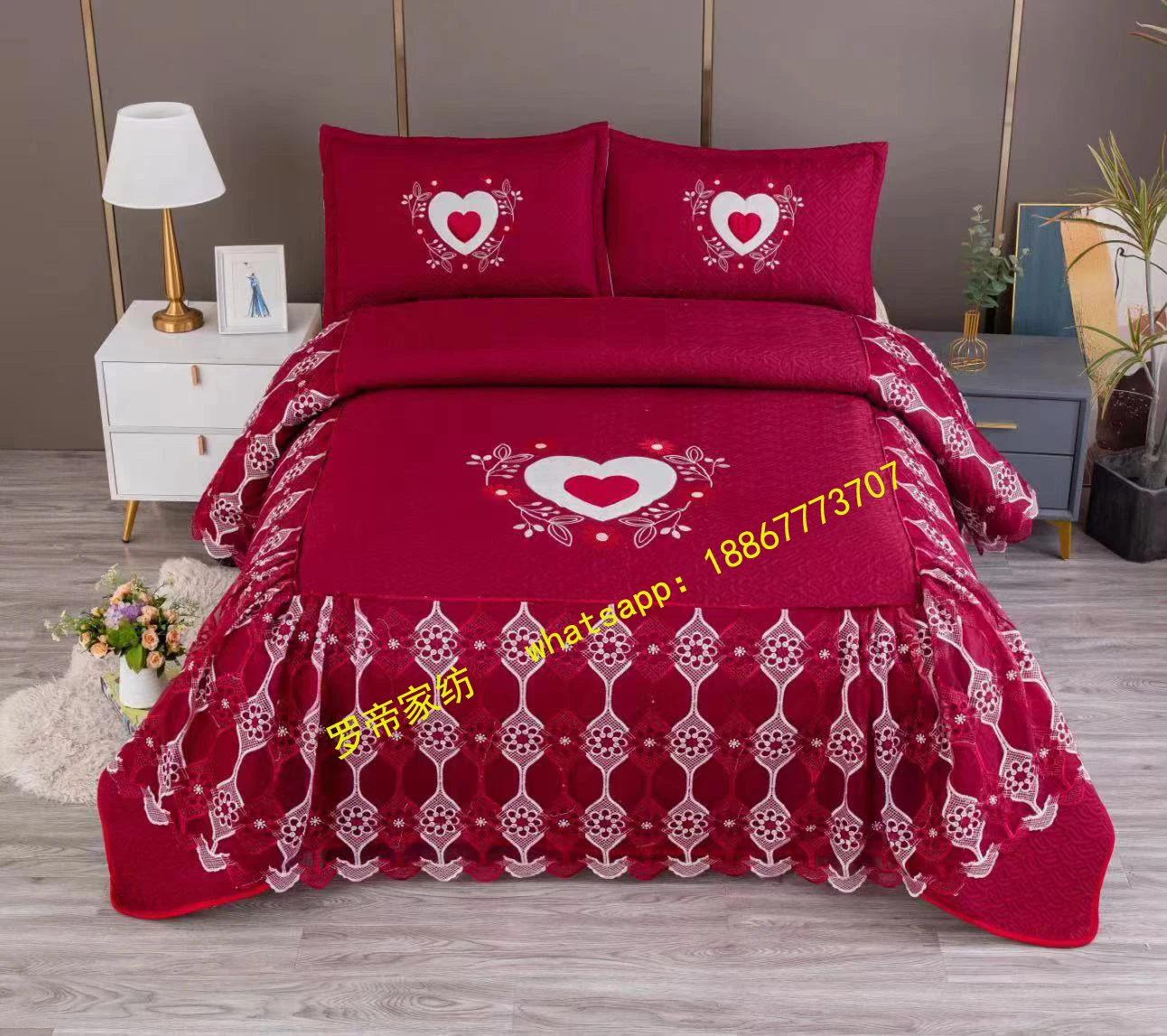 Home Textile Bedding Printed Ultrasonic Bed Cover Quilted Quilt Bed Cover Cross-border European and American foreign trade
