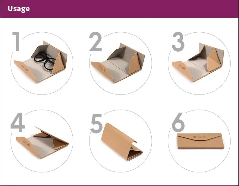 East Sunshine Triangle Sunglasses Packaging case Pu Leather Folding Glasses Case Custom Logo Foldable